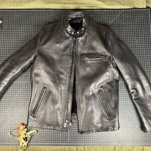 Schott NYC Leather 141 Cafe Jacket 42 Long 141L Motorcycle - New - NWT